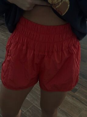 Free People Movement Hot Shot Shorts Red High Rise Flowy Athletic Lounge medium
